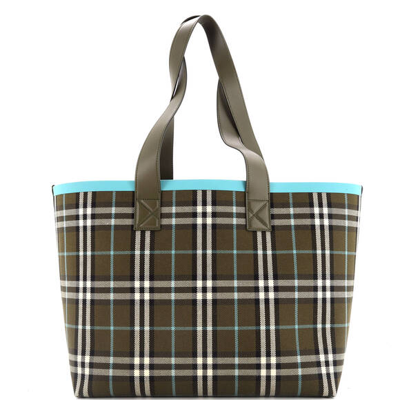 Burberry London Tote Check Canvas #185269B95B - Picture 1 of 8